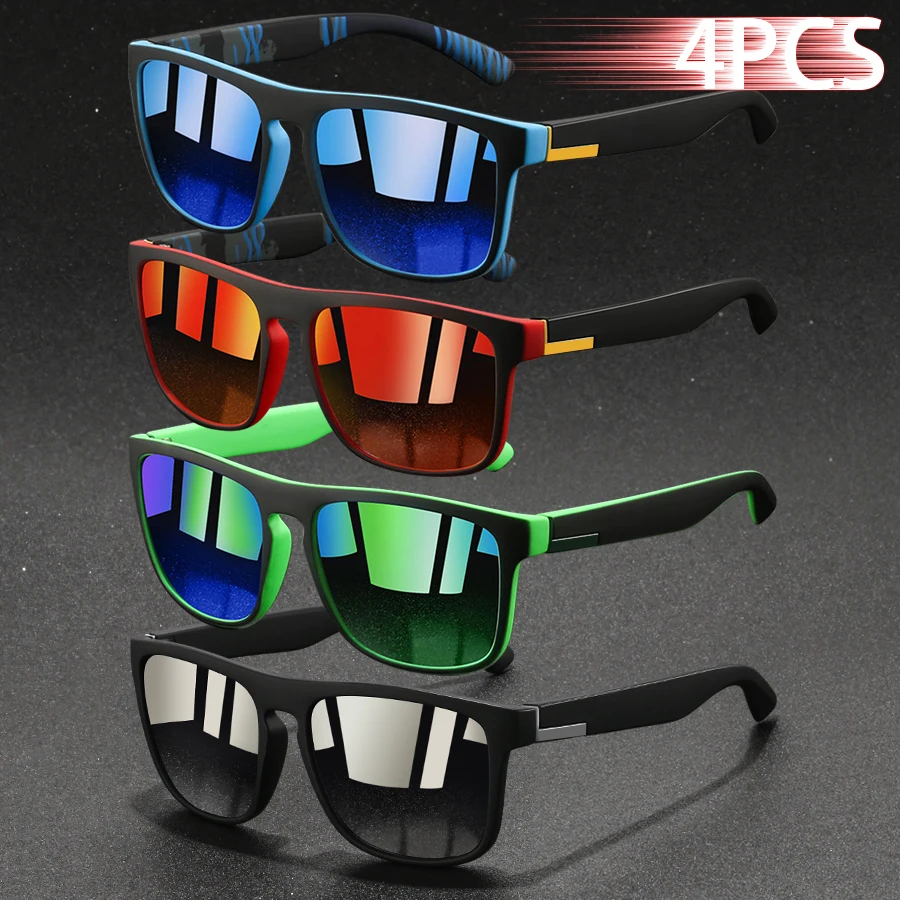 Vintage Fashion Enthusiasts - 1/4PCS Fashion Vintage Square Sunglasses Men