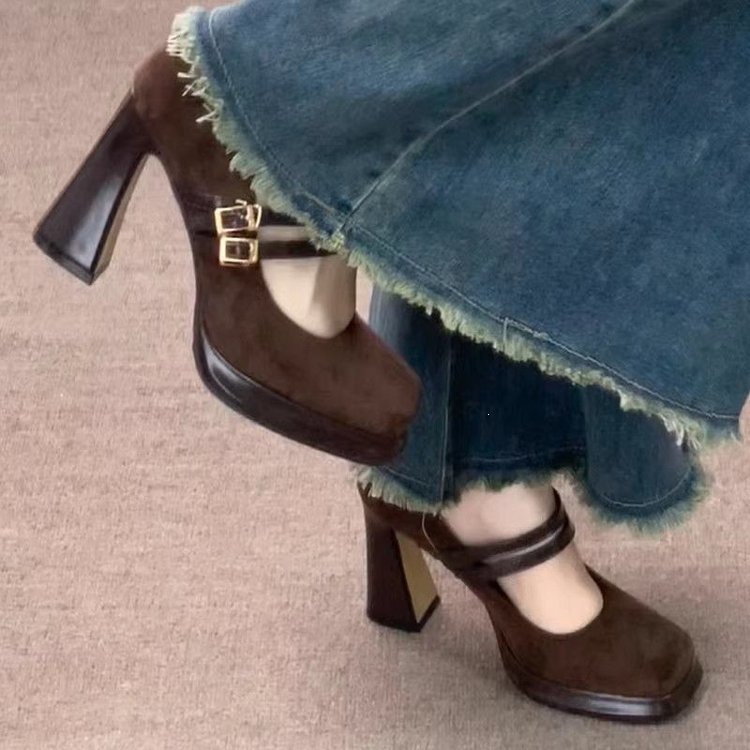 Vintage Thick High Women Mary  - Vintage Fashion Online ulasan dan harga