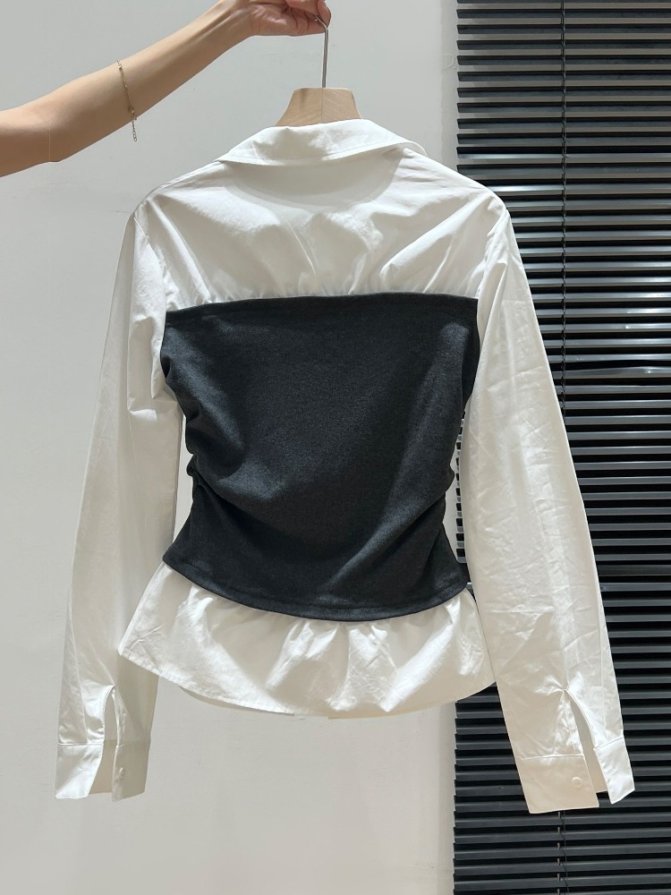 Kimutomo Shirts Women Patchwor - Vintage Fashion Jersey ulasan dan harga